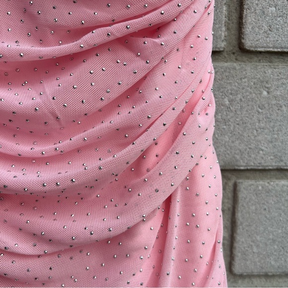 Pink Studded & Ruched Mini Dress - Picture 5 of 6